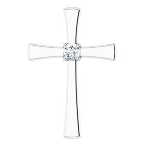 Platinum 1/5 CTW Diamond Cross Pendant   - R42362:6004:P