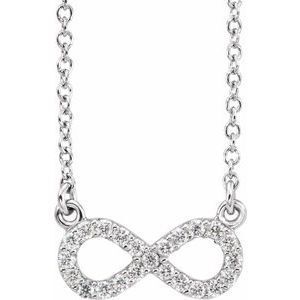 Platinum 1/8 CTW Diamond Infinity 16 1/2" Necklace - 68210:84405:P