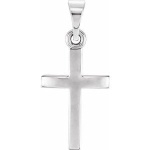 Platinum 14.5x9.7 mm Cross Pendant  - R41279:1023:P