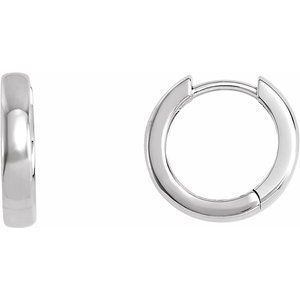 Platinum 14 mm Hinged Hoop Earrings - 20007:27504540:P