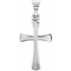 Platinum 16.5x9.5 mm Cross Pendant - R41276:1013:P