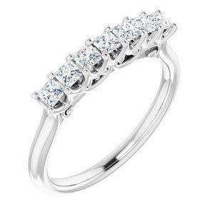 Platinum 2.5 mm Square 5/8 CTW Diamond Anniversary Band   - 123428:6019:P
