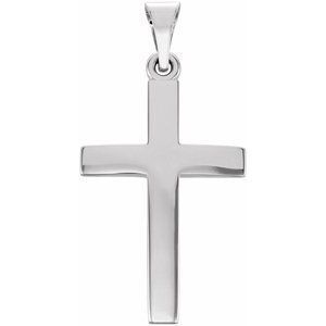 Platinum 20x13.7 mm Cross Pendant  - R41279:1016:P
