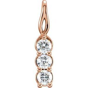 Platinum 3/4 CTW Diamond 3-Stone Pendant - 85982:6015:P