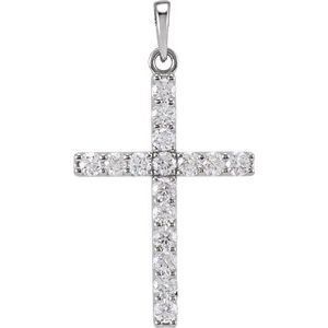 Platinum 3/4 CTW Diamond Cross Pendant  - R42308:60004:P