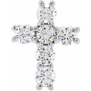 Platinum 3/4 CTW Diamond Cross Pendant - R42309:60007:P