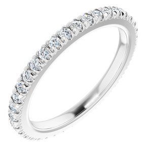 Platinum 3/8 CTW French Set Diamond Eternity Band Size 3.5 - 123225:739:P