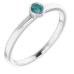 Platinum 3 mm Round Lab-Grown Alexandrite Ring - 71806:6236:P