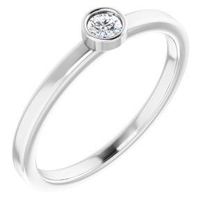 Platinum 3 mm Round Sapphire Ring - 71806:6251:P