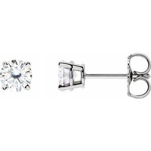 Platinum 4.5 mm Round Stuller Lab-Created Moissanite Earrings - 1874:70275:P