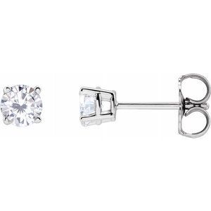 Platinum 4 mm Round Stuller Lab-Created Moissanite Earrings - 1874:70270:P