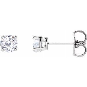 Platinum 4 mm Round Stuller Lab-Created Moissanite Earrings - 1874:70270:P