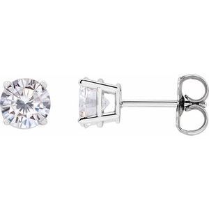 Platinum 5.5 mm Round Stuller Lab-Created Moissanite Earrings - 1874:70285:P