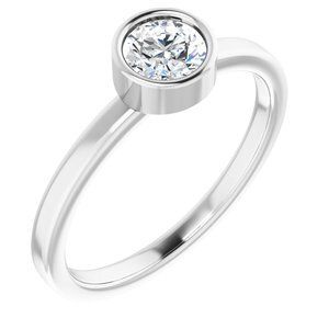 Platinum 5 mm Round Sapphire Ring - 71806:6100:P