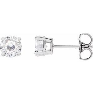 Platinum 5 mm Round Stuller Lab-Created Moissanite Earrings - 1874:70280:P