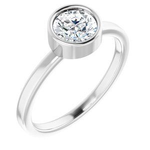 Platinum 6 mm Round Sapphire Ring - 71806:6163:P
