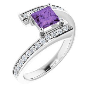 Platinum Amethyst & 1/4 CTW Diamond Ring   - 71890:60003:P