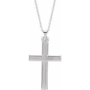 Platinum Cross Necklace  - R41136:6002:P