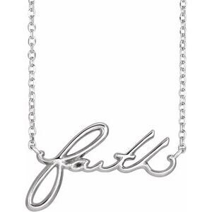 Platinum Faith 16" Necklace - 87143:206:P