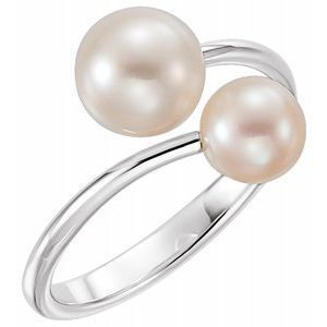 Platinum Freshwater Cultured Pearl Ring - 6488:6002:P