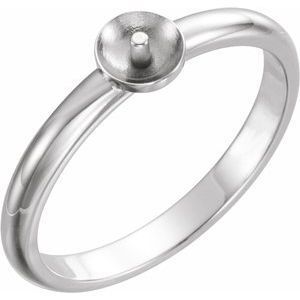 Platinum Ring Mounting for 5.5-6.0mm Pearl - 6470:1012:P