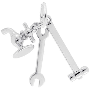 Plumbers Tools Charm 14K While Gold - 10-3478-0-14KW