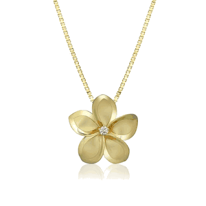 Plumeria Diamond Pendant 18mm