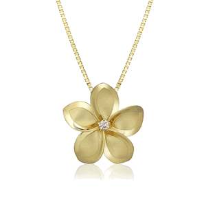 Plumeria Diamond Pendant 21mm