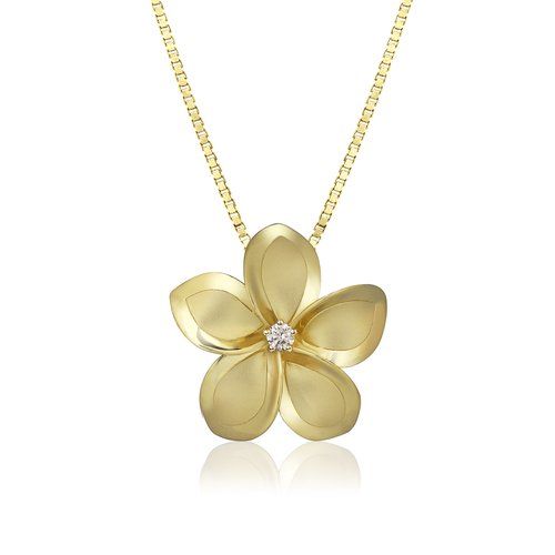 Plumeria Diamond Pendant 21mm