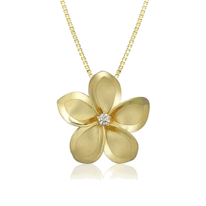 Plumeria Diamond Pendant 24mm