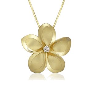 Plumeria Diamond Pendant 29mm