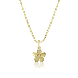 Plumeria Diamond Pendant 9mm
