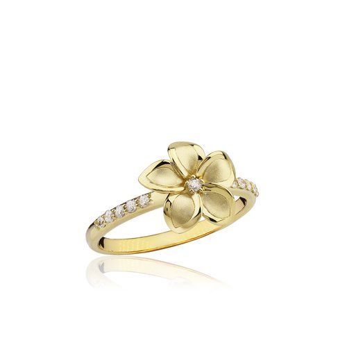 Plumeria Diamond Ring 10mm