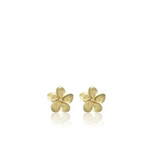 Plumeria Diamond Stud Earrings 9mm