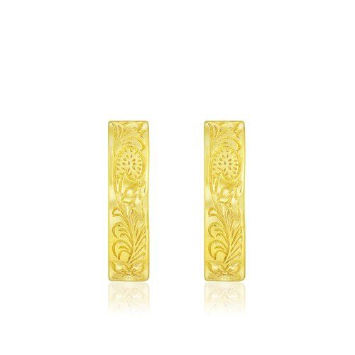 Plumeria Scroll Hoop Earrings, Hawaiian Inspired  Earrings, PSE-40
