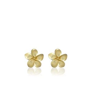 Plumeria Stud Earrings 11mm