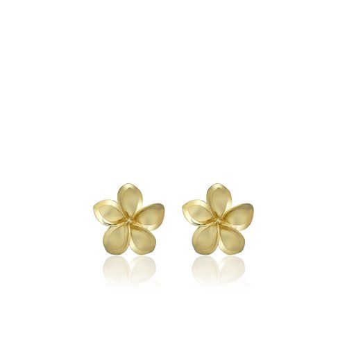 Plumeria Stud Earrings 11mm