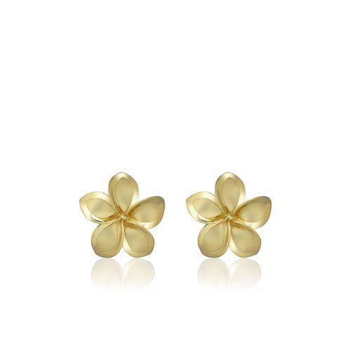Plumeria Stud Earrings 13mm