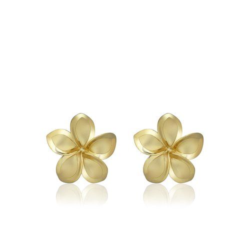 Plumeria Stud Earrings 15mm