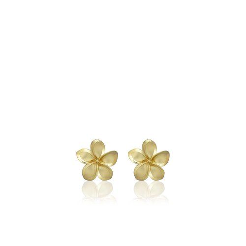 Plumeria Stud Earrings 9mm
