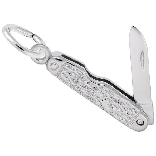 Pocket Knife Charm - 14K White Gold - 10-1140-wg