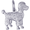 Poodle Dog Charm White Gold - 10-3044