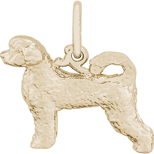 Portuguese Water Dog Charm - Gold Plated - 10-8356