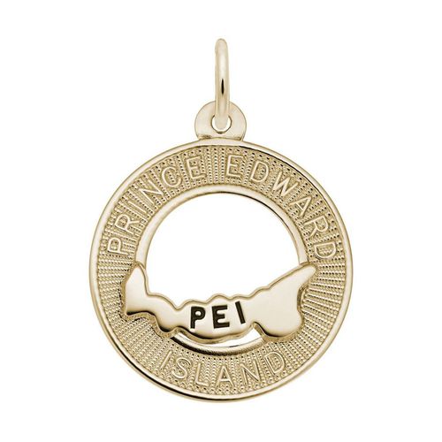 Prince Edward Island Map in Ring Charm - 14K Gold - 10-1811-14kg
