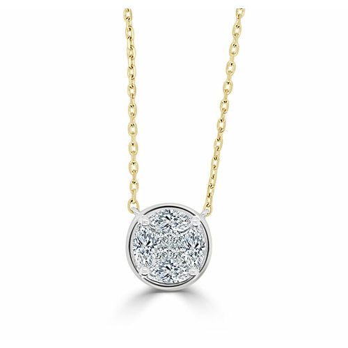 Princess Cut/Marquis Center Diamond Medium Monaco  Round  Polish Halo Pendant