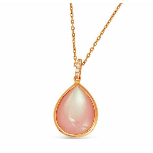 PS Pink Mother Of Pearl Diamond Bale Pendant