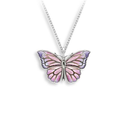 Purple Butterfly Necklace Sterling Silver - Plique-a-Jour - NN0412B