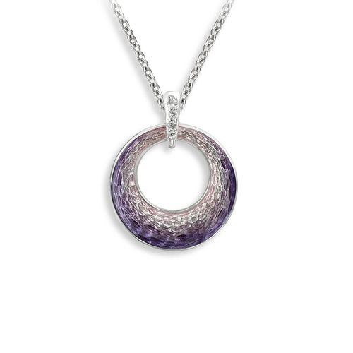 Purple Cut-out Round Necklace, Sterling Silver - NN0556YB