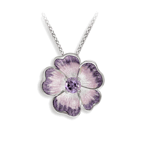 Purple Flower Necklace-Amethyst  Sterling Silver - NN0364SE