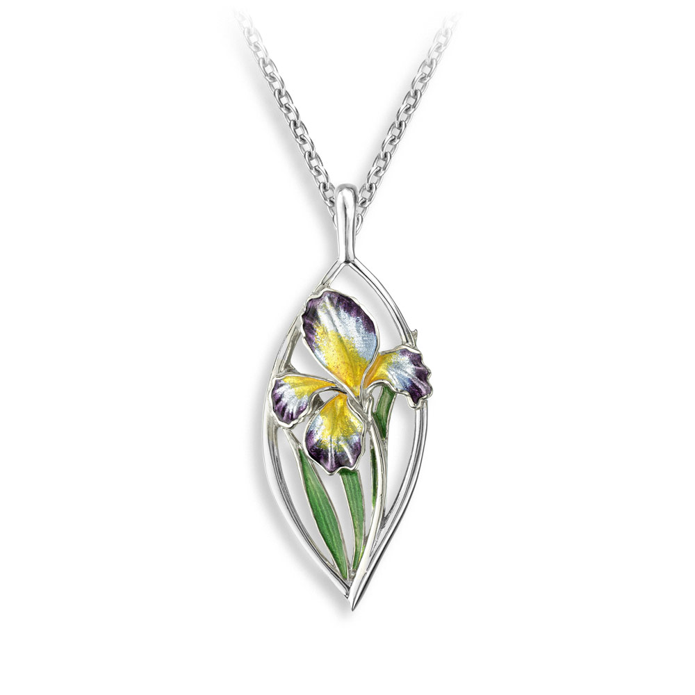 Purple Iris Necklace  Sterling Silver - NN0592B